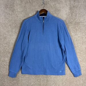 Brooks Brothers Sweater Mens Size Small Blue 1/4 Zip Pullover Long Sleeve Cotton